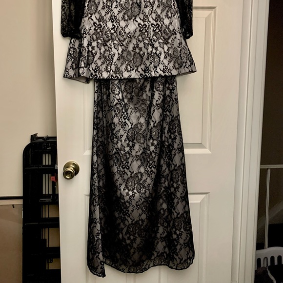 NWT| 2-Piece Alfred Angelo Black Lace Set | Size 0 - Picture 2 of 12